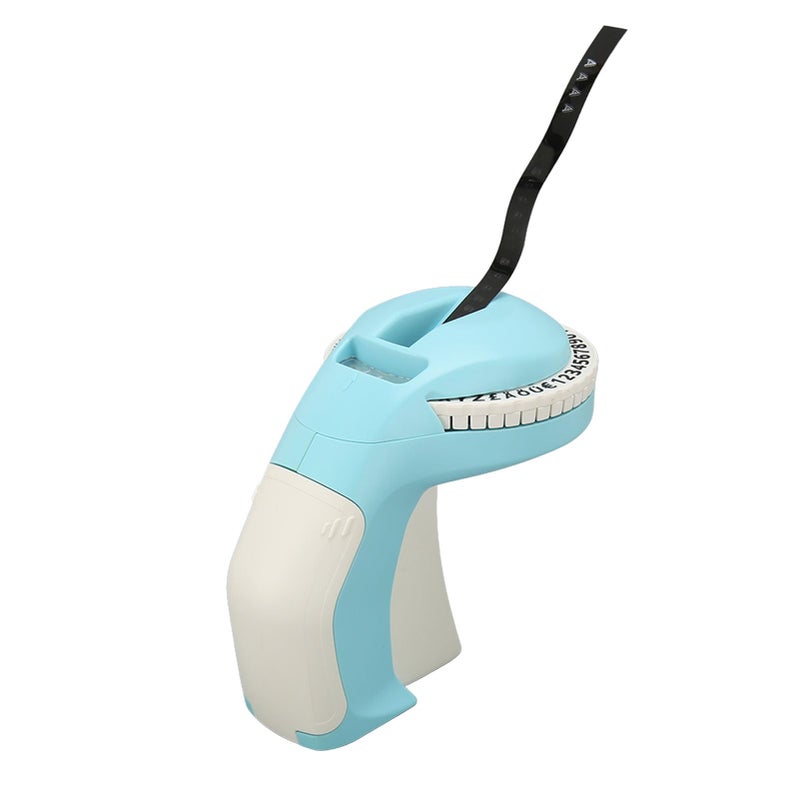 طابعة ملصقات يدوية محمولة 47 حرفًا أداة DIY للحرف التنظيم المنزلي أزرق - Image 5