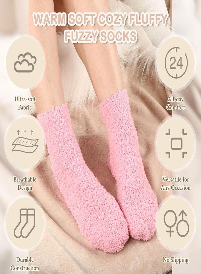 جيوجا جوارب جيوجا النسائية الناعمة، 3 أزواج، هدية مثالية لأعياد الميلاد، جوارب ناعمة ودافئة لا تتساقط، جوارب نوم سميكة (لون وردي) - Image 2