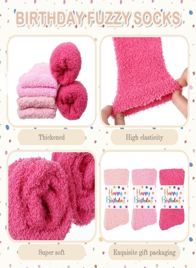 جيوجا جوارب جيوجا النسائية الناعمة، 3 أزواج، هدية مثالية لأعياد الميلاد، جوارب ناعمة ودافئة لا تتساقط، جوارب نوم سميكة (لون وردي) - Image 3