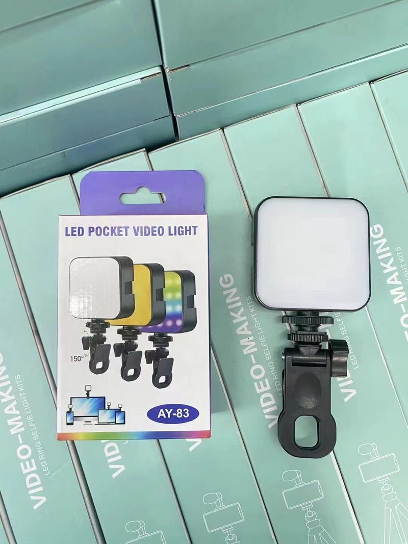 Mobile Phone Video Photography LED Flashlight Camera Lighting Vlog Light Professional Flashlight Rotatable Adjustable Range AY83 three-color lamp 