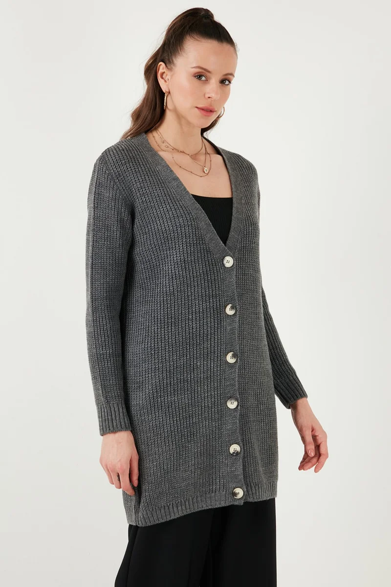 Lela 100% Acrylic Knitted Long Cardigan Women's Cardigan 4615044