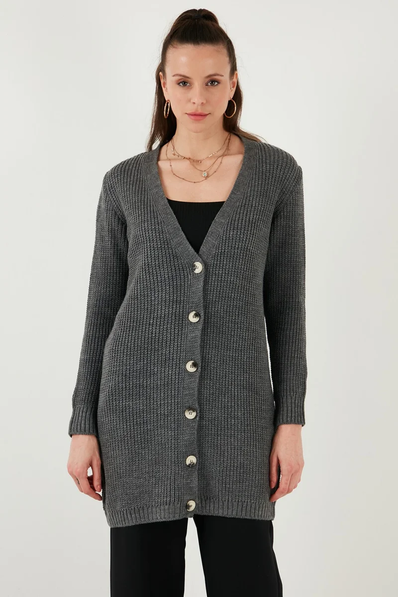 Lela 100% Acrylic Knitted Long Cardigan Women's Cardigan 4615044