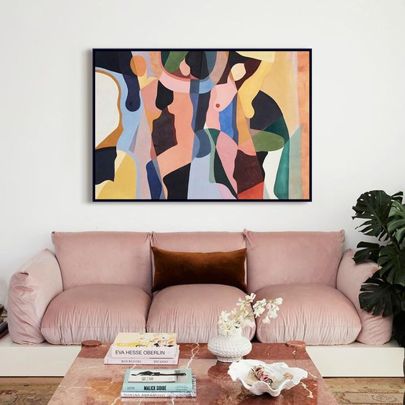 FOLKOR إطار عائم قماشي للوحات زيتية مقاس 20×24، إطارات عائمة معدنية DIY بعمق 1.5 بوصة لفن الجدار التجريدي الساحلي وطباعات الزهور، زينة معرض منزلي بسيط (أزرق بحري) - Image 5