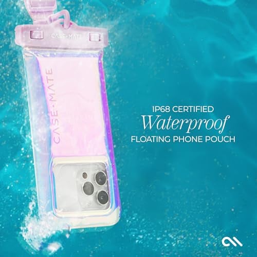 Case-Mate 2 Pack Soap Bubble IP68 Waterproof Phone Pouch - Floating Waterproof Phone Case w/Crossbody Lanyard - Compatible w/All Devices, Touchscreen Friendly - Iridescent - Image 5