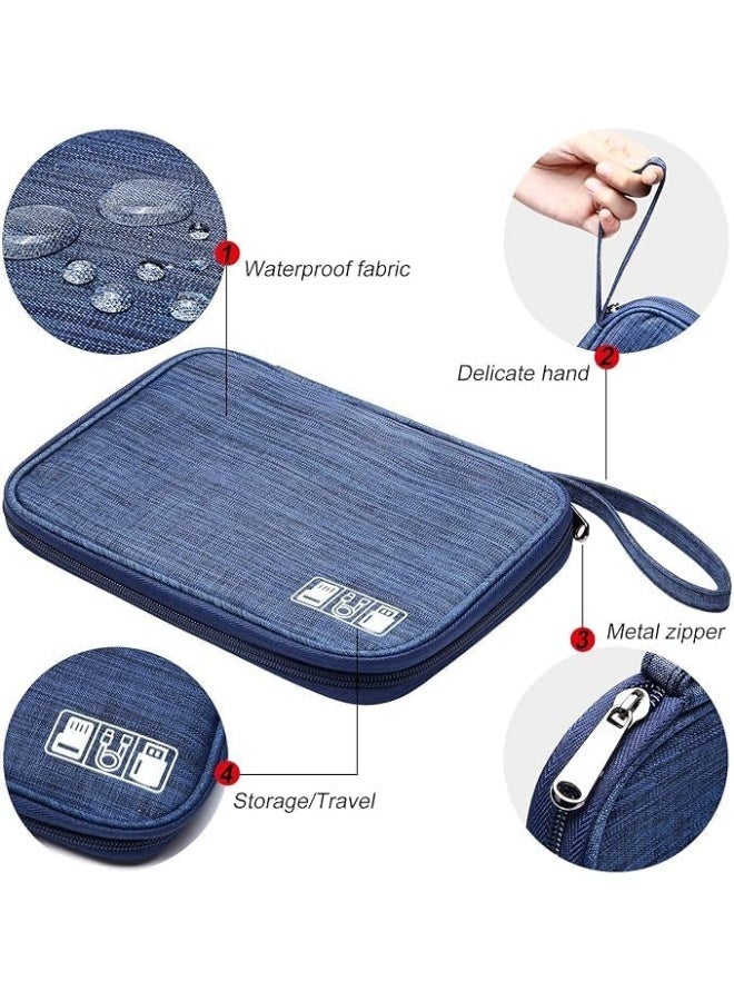 Multi-pocket electronic device organizer bag for travel and work – water-resistant with flexible compartments for cables, chargers, headphones, and power banks – portable and lightweight design - Image 2
