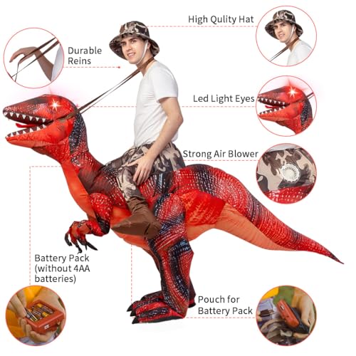 GOOSH Inflatable Dinosaur Costume for Adult Halloween Costume Women Man Funny Blow up Costume for Halloween Party Cosplay - Image 3