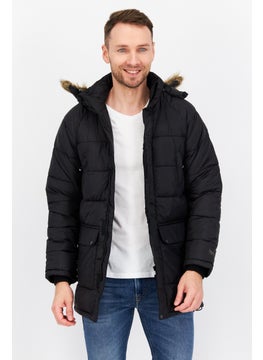 Trespass Men Solid Parka Jacket, Black  - Image 1