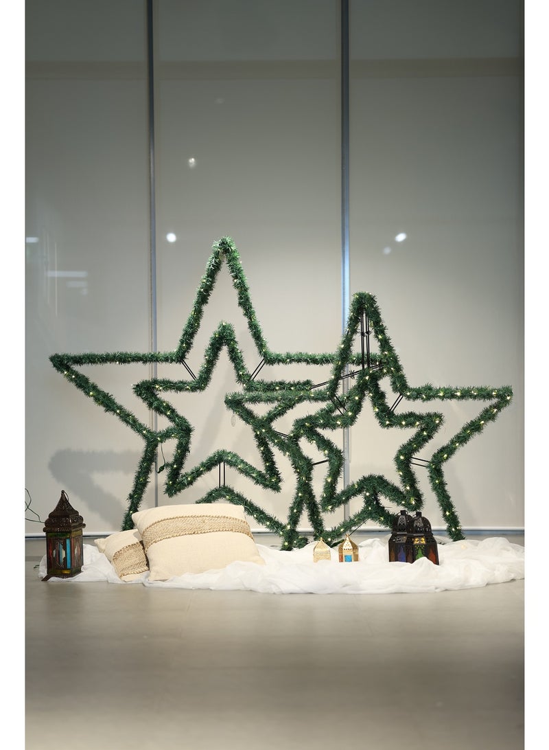 Ramadan Crescent نجمة رمضان LED للزينة المنزلية لعيد رمضان وعيد الميلاد ورأس السنة الخضراء 120 سم - Image 2