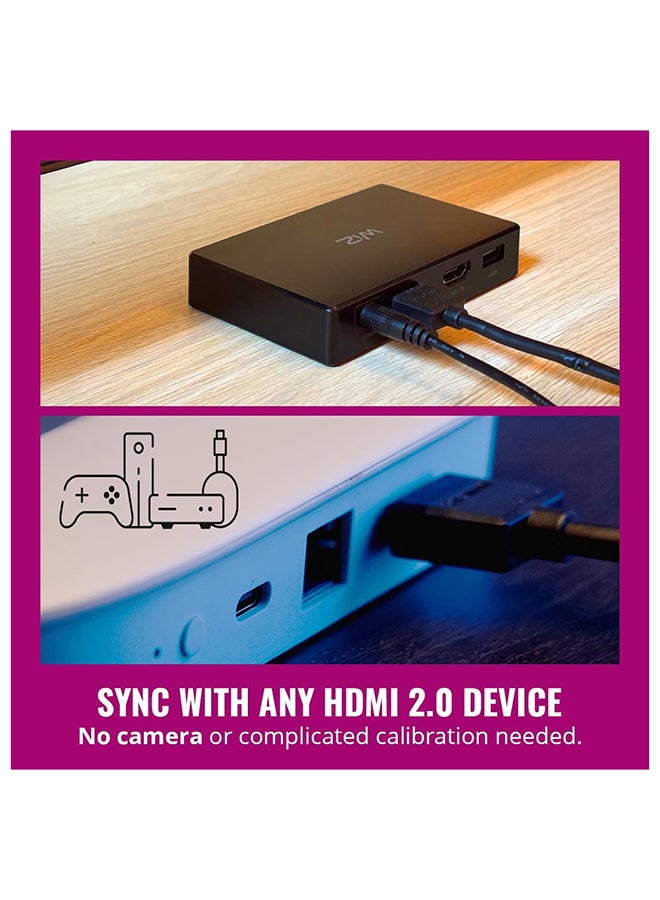 Wiz Smart Sync Box Starter Kit for 55'' - 65'' TVs, Light Synchronization with Content, Wi-Fi And Bluetooth, App And Voice Controlled - UK Version - Image 3