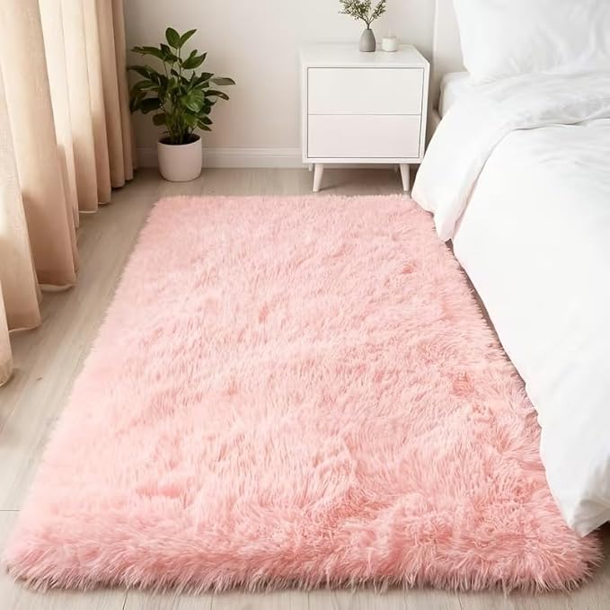 Tnessential Cute Fluffy Pink Rug - Image 2