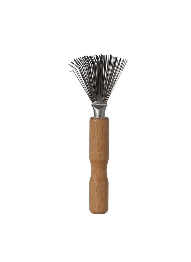 lasenersm 1 Piece Hair Brush Cleaning Comb Brushes Hair Brush Cleaning Tool Comb Cleaning Mini Hair Dirt Remover Brush Wooden Handle Comb Brush Cleaning Hair Dirt Remove Comb For Home And Salon  - Image 3
