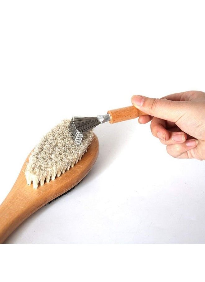 lasenersm 1 Piece Hair Brush Cleaning Comb Brushes Hair Brush Cleaning Tool Comb Cleaning Mini Hair Dirt Remover Brush Wooden Handle Comb Brush Cleaning Hair Dirt Remove Comb For Home And Salon  - Image 4