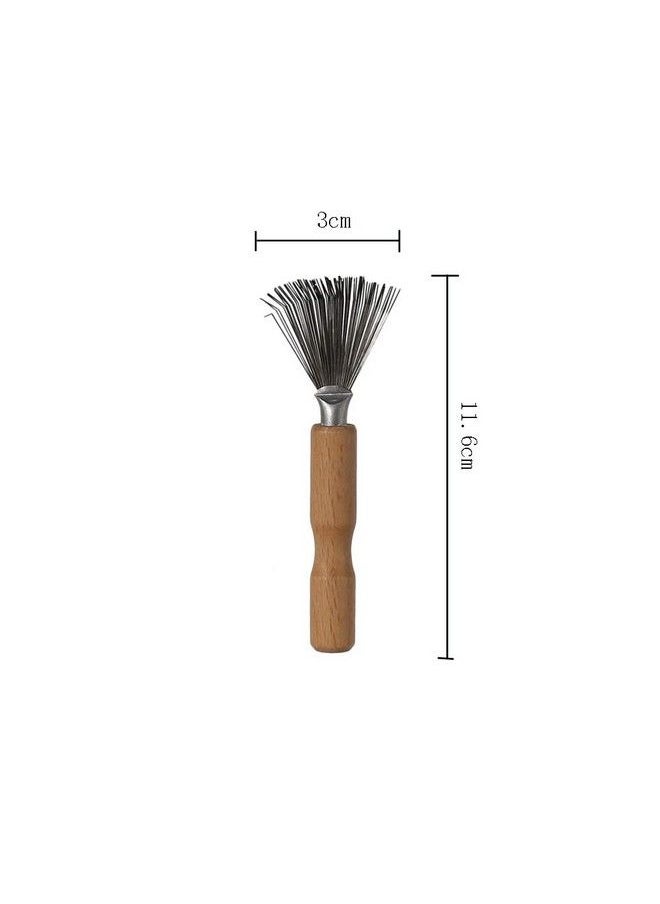lasenersm 1 Piece Hair Brush Cleaning Comb Brushes Hair Brush Cleaning Tool Comb Cleaning Mini Hair Dirt Remover Brush Wooden Handle Comb Brush Cleaning Hair Dirt Remove Comb For Home And Salon  - Image 2