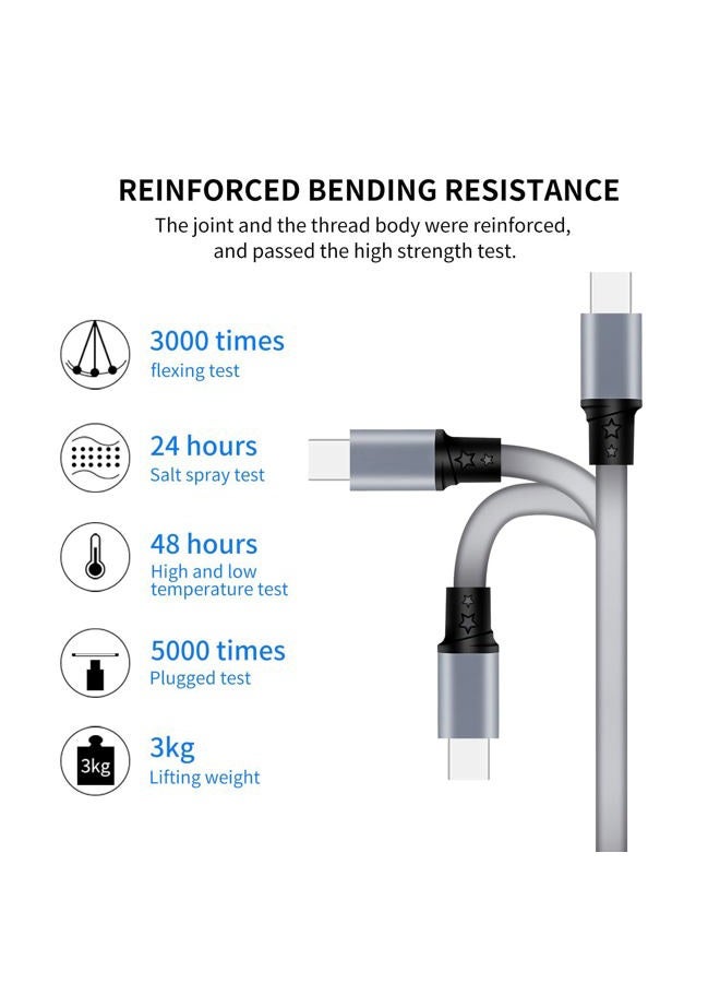 SDBAUX 2Pack Multi USB Charger Cable Retractable 3 in 1 Multiple Charging Cord Adapter with Mini Type C Micro USB Port Connectors Compatible with Cell Phones Tablets Universal Use (3.3ft/Gray) - Image 3