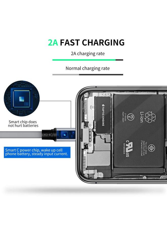 SDBAUX 2Pack Multi USB Charger Cable Retractable 3 in 1 Multiple Charging Cord Adapter with Mini Type C Micro USB Port Connectors Compatible with Cell Phones Tablets Universal Use (3.3ft/Gray) - Image 5