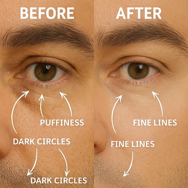 Disco Men's Eye Bag Treatment, Roller Serum for Men, Under Eye Cream Natural Caffeine Anti Aging Stick Balm, Reduce Puffiness, Wrinkles, Dark Circles, Crows Feet, Bags, Dark Circles, Lines, Puffiness - Image 2