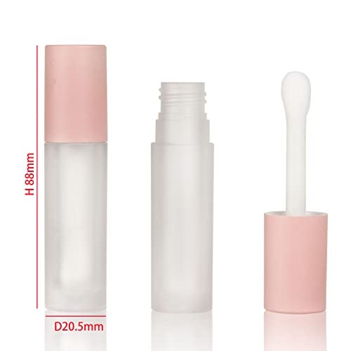 COSIDEA 24 pcs Empty 5ml big brush Frosted lip gloss tube White round lipgloss tubes container with big doe foot wand - Image 3