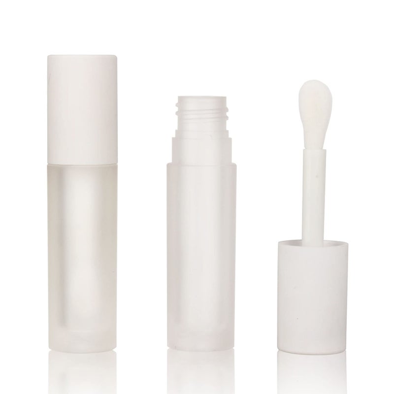 COSIDEA 24 pcs Empty 5ml big brush Frosted lip gloss tube White round lipgloss tubes container with big doe foot wand - Image 2