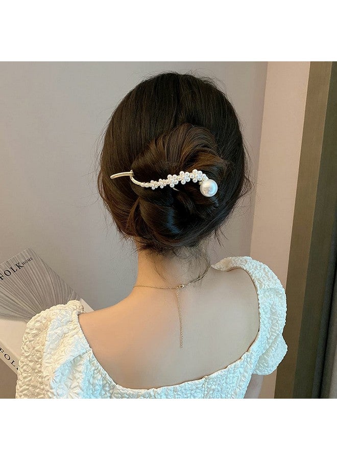 Kriccio 4Pcs Hair Clip Pearl Decor Banana Clip French Style Twist Hair Barrette Non Slip Jaw Hair Claws Hair Accessories - Image 5