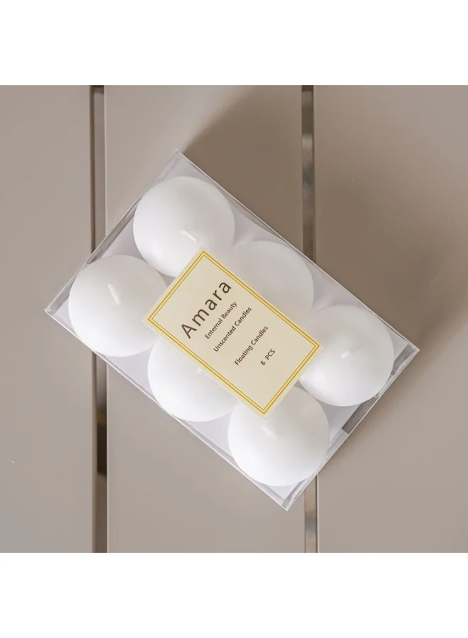 DANUBE HOME Danube Home Amara Key Floating Candle Set - 6 Piece White Wax Candles (4.5X2.5 Cm) Home Fragrance Decor For Cozy Ambience Perfect For Potpourri & Relaxing Atmosphere Decorative Home Accessories