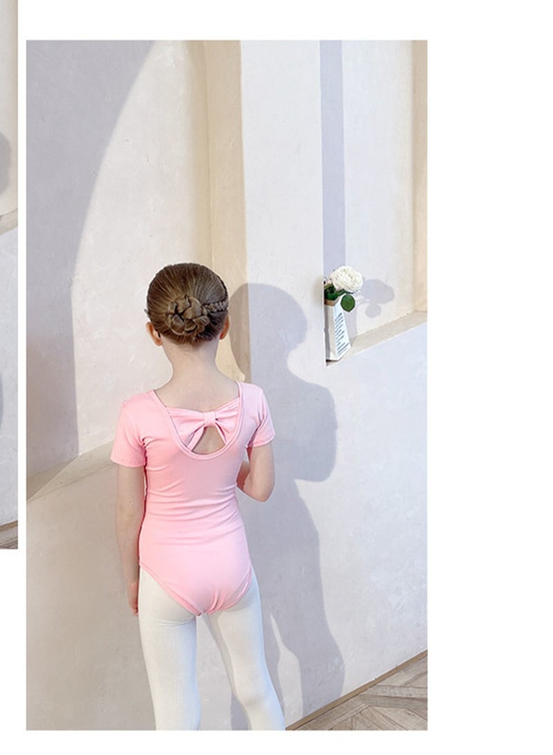 Loquat Children's Dance Dress Training Dress Pure Cotton Ballet Dancing Dress For Children Pink  - Image 2