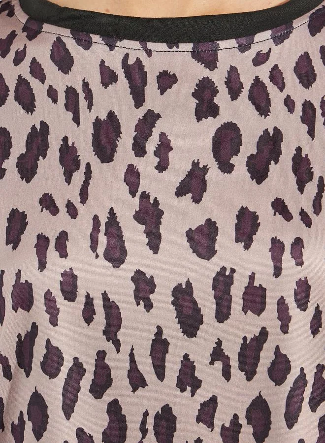Styli Oversized Animal Print Drop-Shoulder T-Shirt