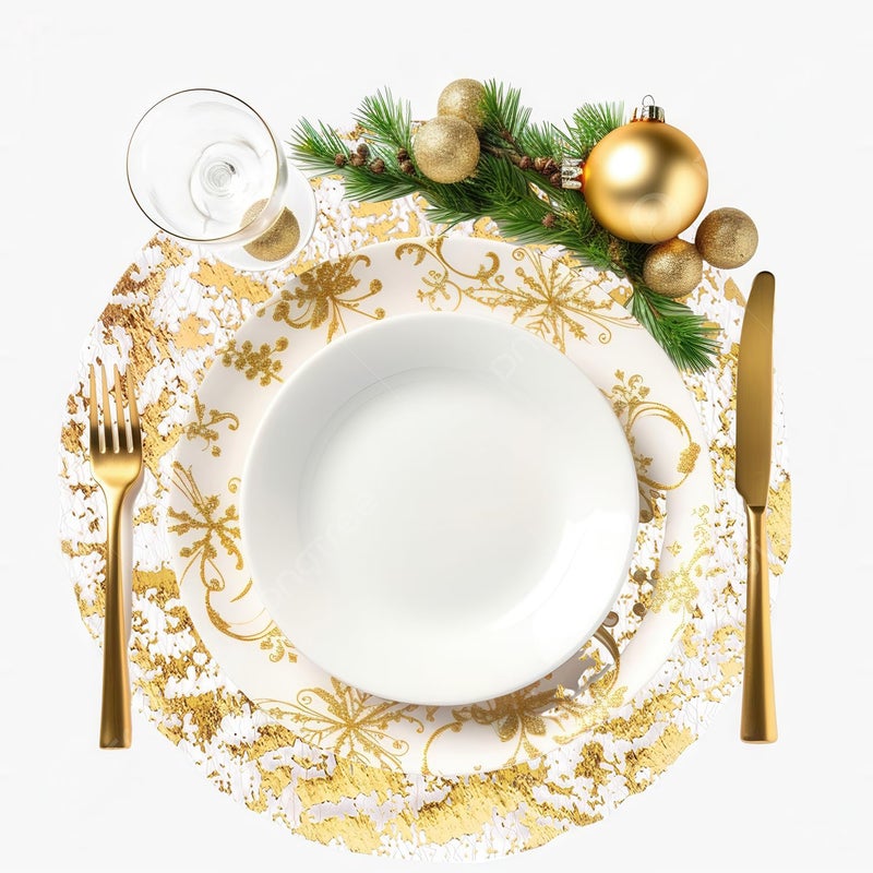 GetFeeds 150PCS Gold Foil Placemats Disposable - 13 Inch Round Metallic Table Runner Set, Pressed Paper Doilies for Wedding Birthday Party Christmas Dining Decor (Golden Chargers Style) - Image 4