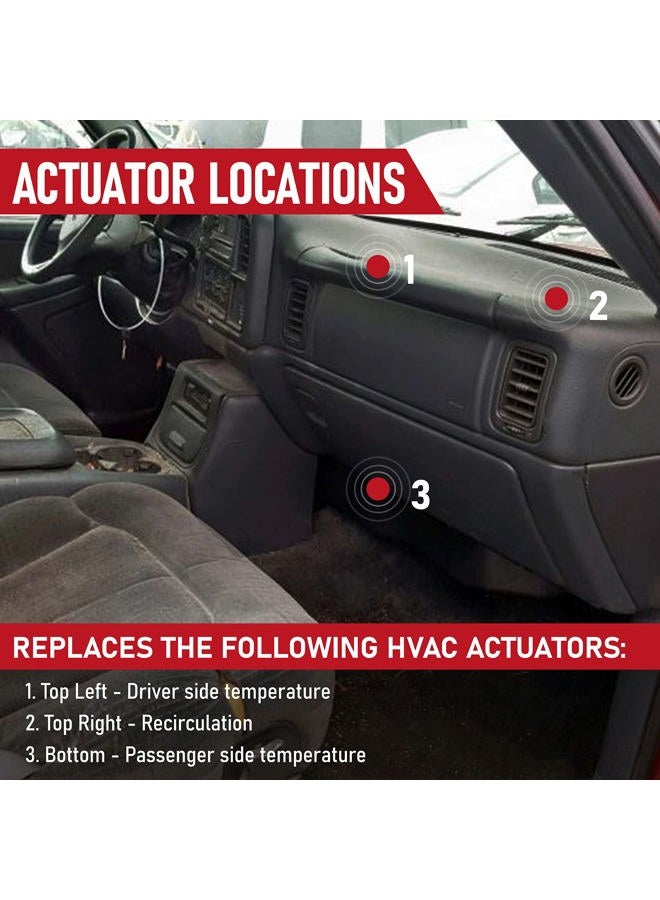 AA Ignition HVAC Blend Door Actuator - Replaces 89018365, 604-106, 52402588 - Compatible with Chevrolet, Chevy, GMC 1994-2012 - Silverado 1500 and 2500, Tahoe, Sierra - HVAC Blend Control Actuator - Image 3