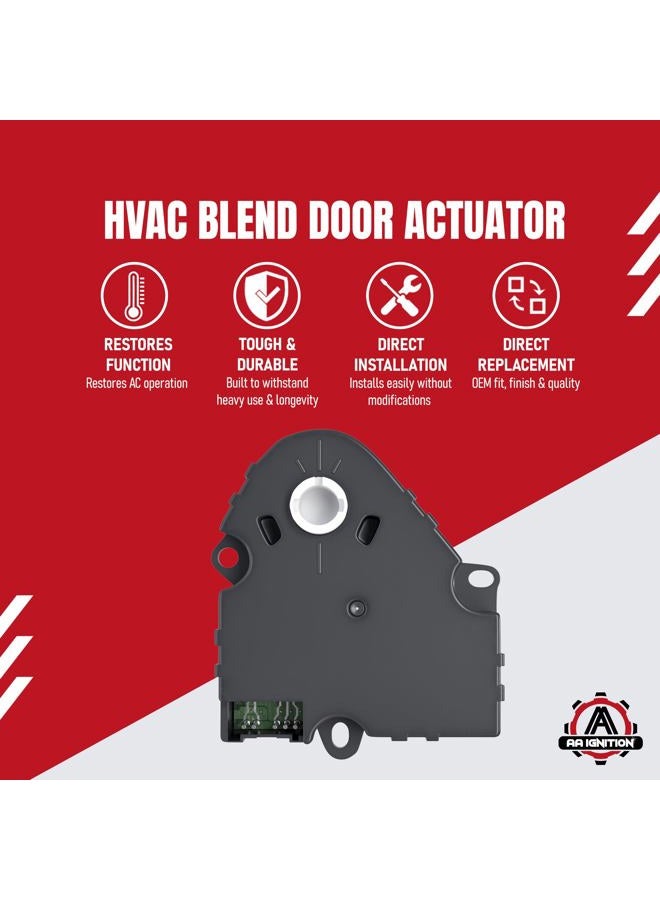 AA Ignition HVAC Blend Door Actuator - Replaces 89018365, 604-106, 52402588 - Compatible with Chevrolet, Chevy, GMC 1994-2012 - Silverado 1500 and 2500, Tahoe, Sierra - HVAC Blend Control Actuator - Image 2