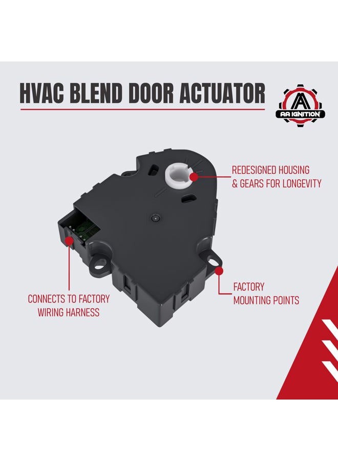 AA Ignition HVAC Blend Door Actuator - Replaces 89018365, 604-106, 52402588 - Compatible with Chevrolet, Chevy, GMC 1994-2012 - Silverado 1500 and 2500, Tahoe, Sierra - HVAC Blend Control Actuator - Image 4