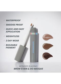 Wonderskin Eyebrow Tint Wonder Blading Brow Stain & Go Masque Long Lasting Brow Tint Transfer Proof And Smudge Proof Eyebrow Stain (Dark Brunette)  - Image 3