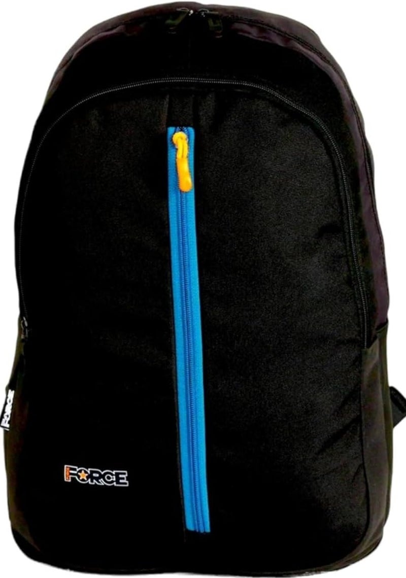 FORCE Basic Backpack Black/Teal Blue Front Zip Unisex, M - Image 1