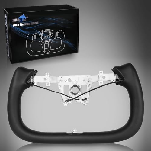 ZIMABLUE Yoke Steering Wheel For Tesla Model 3 Highland Accessories 2024 2025, Black Nappa Leather Without Front Trim for Tesla Model 3 Highland 2024-2025 With Heating Function - Image 1