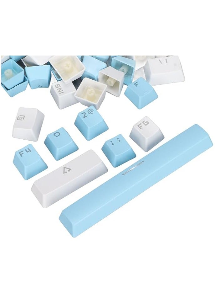 erorex Keycap Computer, Computer Double Color Matching , Translucent Key 104/87/61 Key Universal. (Blue White) - Image 1