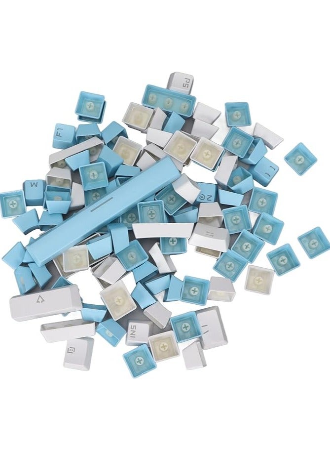 erorex Keycap Computer, Computer Double Color Matching , Translucent Key 104/87/61 Key Universal. (Blue White) - Image 2
