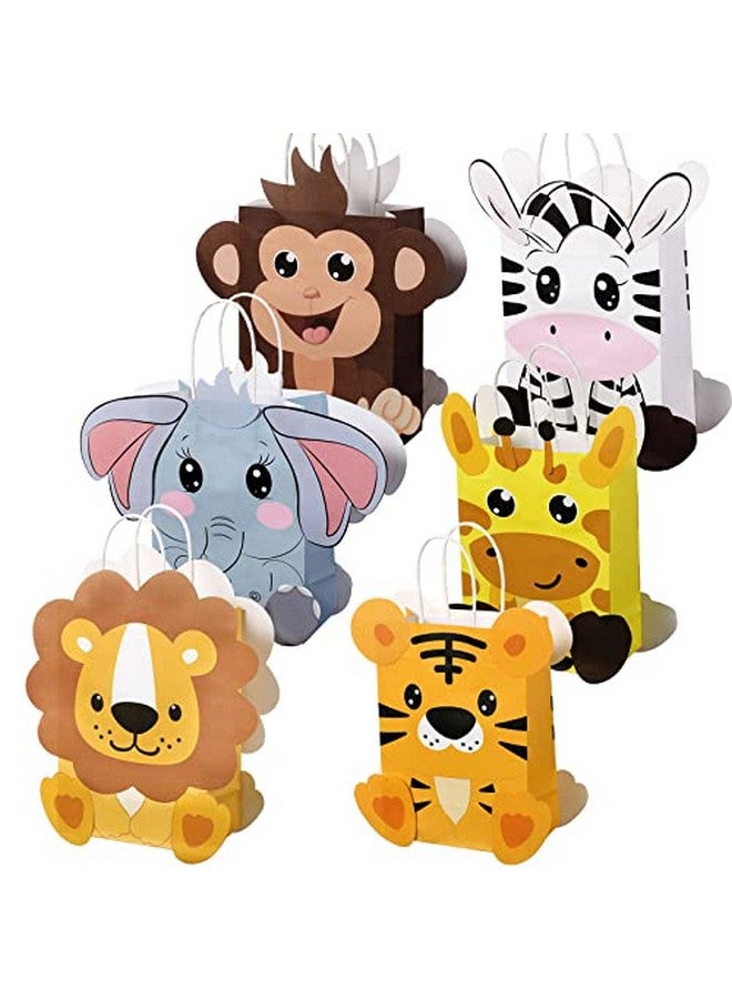 TaoBary 24 Pieces Safari Goodie Bag Safari Jungle Party Favor Bags With Handles For Kids Birthday Safari Themed Party Supplies (Dimensional Style 24 Pcs) - Image 1