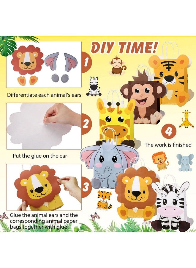 TaoBary 24 Pieces Safari Goodie Bag Safari Jungle Party Favor Bags With Handles For Kids Birthday Safari Themed Party Supplies (Dimensional Style 24 Pcs) - Image 4