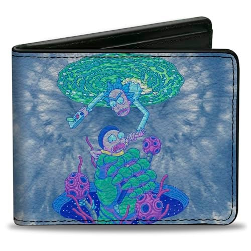 Buckle Down BuckleDown Rick and Morty Wallet Bifold Rick and Morty Circuit Faces Portal Gun Vegan Leather - Image 1