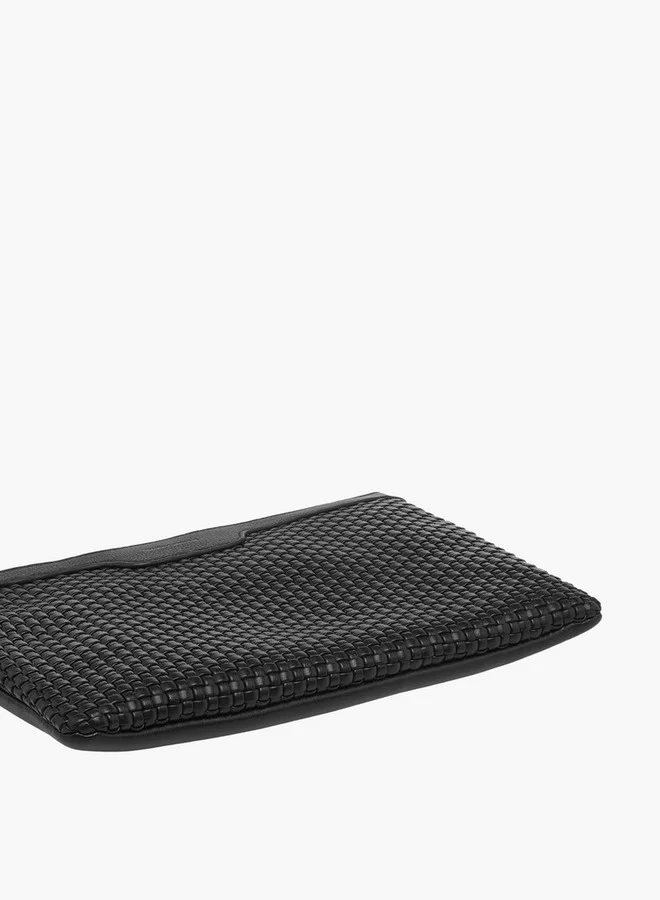 Flora Bella By Shoexpress Textured Pouch with Zip Closure