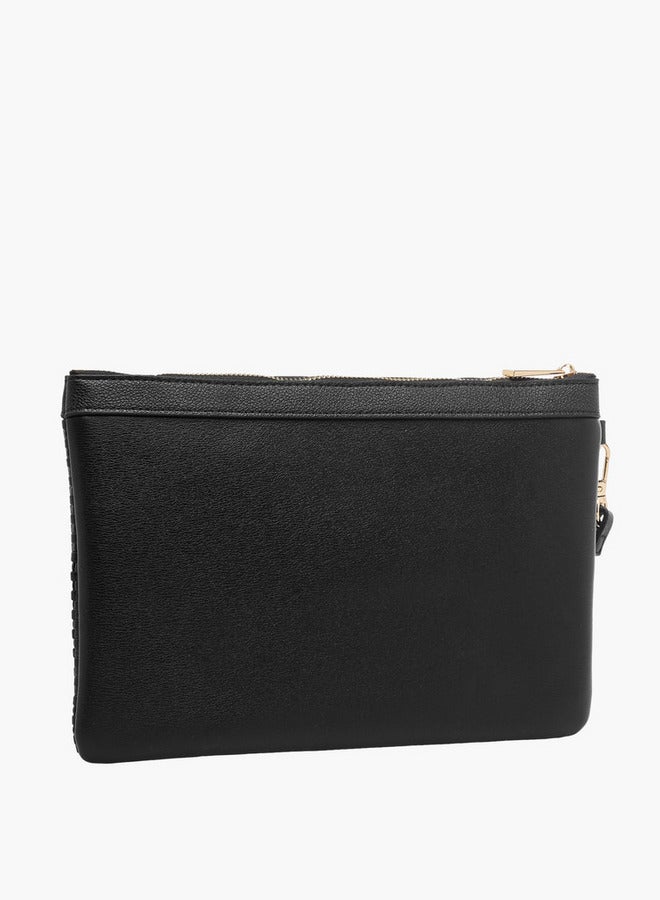 Flora Bella By Shoexpress Textured Pouch with Zip Closure - Image 3
