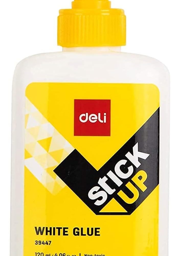 Deli White Glue 120ml - Non-Toxic Craft Adhesive - Image 1
