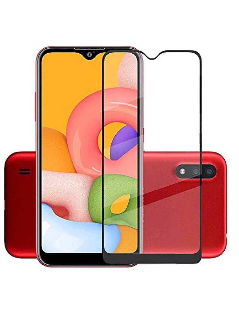 Super Tempered Glass Screen Protector 5D Designed For Samsung Galaxy A01 Full Glue Edge to Edge Full Screen Coverage And Bubble Free - Image 1