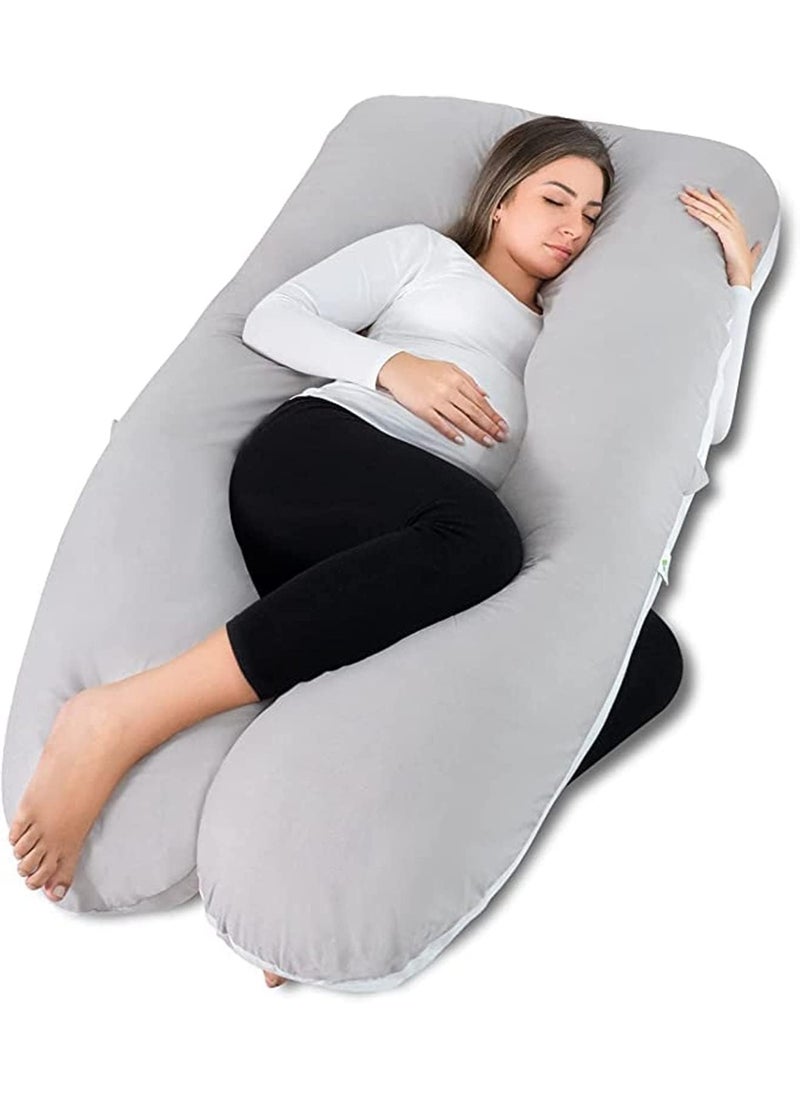 Arabest Pregnancy Pillows, Full Body Pillow with Washable Cover - Maternity Pillow for Pregnant Women, Sleeping, Back Pain Relief(Grey)  - Image 1