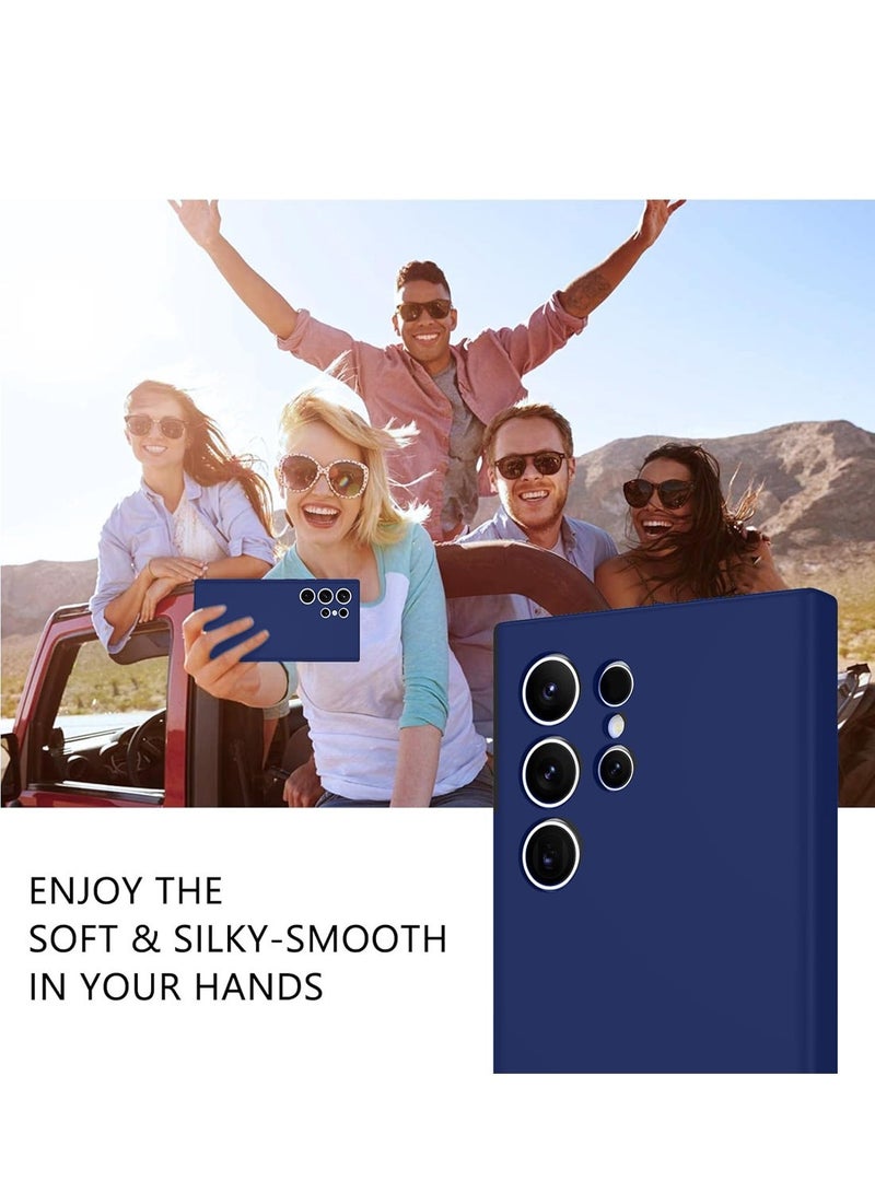 Techie Soft Smooth Silicone Magnetic Back Cover Case with Inner Microfiber Lining for Samsung Galaxy S24 Ultra - Navy Blue  - Image 4
