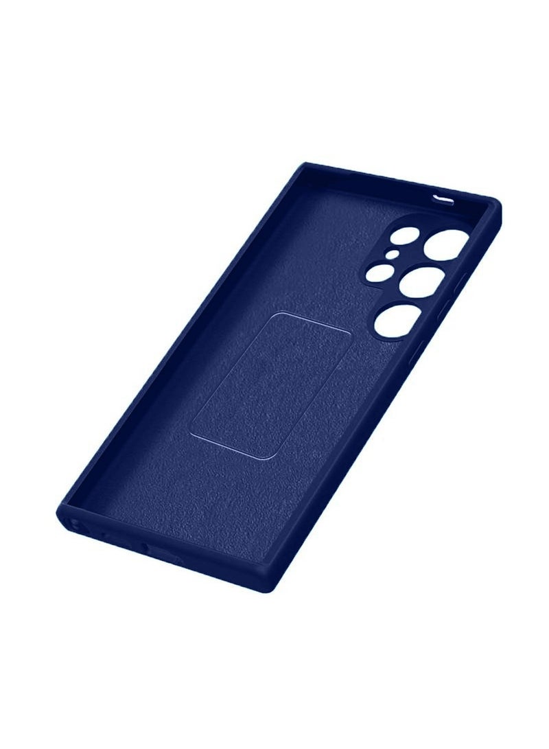 Techie Soft Smooth Silicone Magnetic Back Cover Case with Inner Microfiber Lining for Samsung Galaxy S24 Ultra - Navy Blue  - Image 5