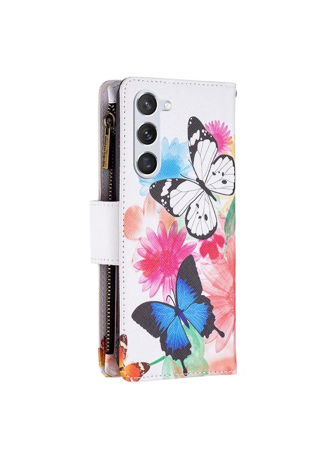 S-TOP Case For Samsung Galaxy S25 5G Colored Drawing Pattern Zipper Leather Phone Case - Image 4