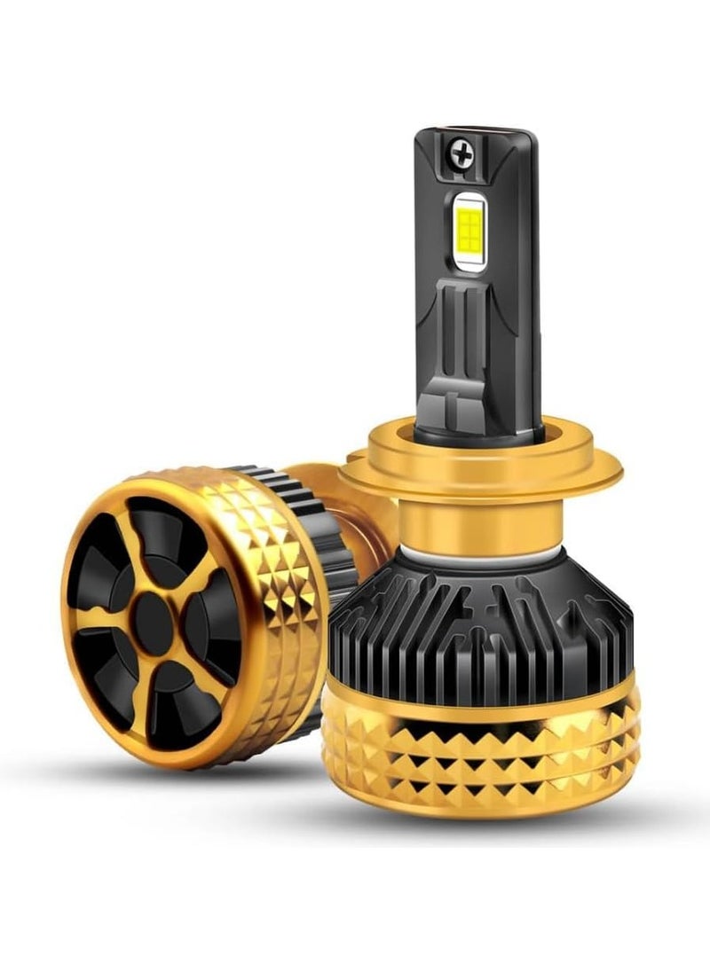Royal Royal 2Pcs Car Headlights Bulbs Automotive Pro Highlight Color 50w Super Bright LED Car Headlight Bulbs, Low/High Beam Cool White LED Bulb (H4)  - Image 1