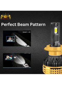 Royal Royal 2Pcs Car Headlights Bulbs Automotive Pro Highlight Color 50w Super Bright LED Car Headlight Bulbs, Low/High Beam Cool White LED Bulb (H4)  - Image 3