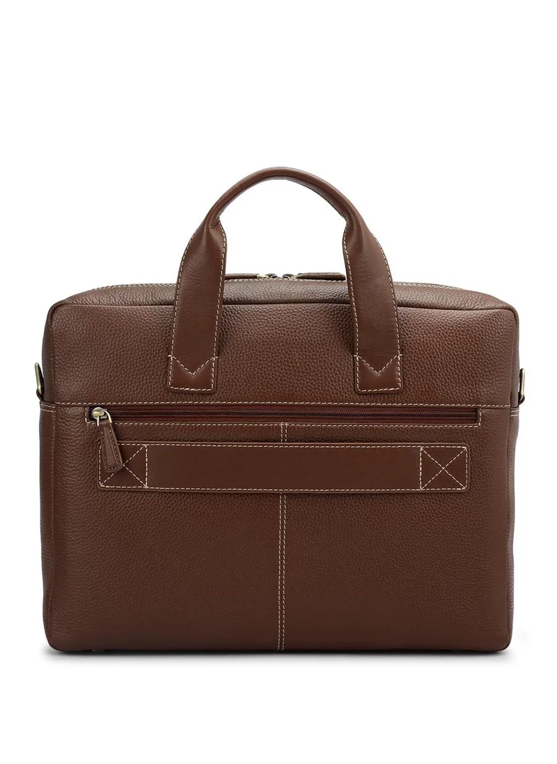 دا ميلانو حقيبة لاب توب جلد طبيعي بني من دا ميلانو