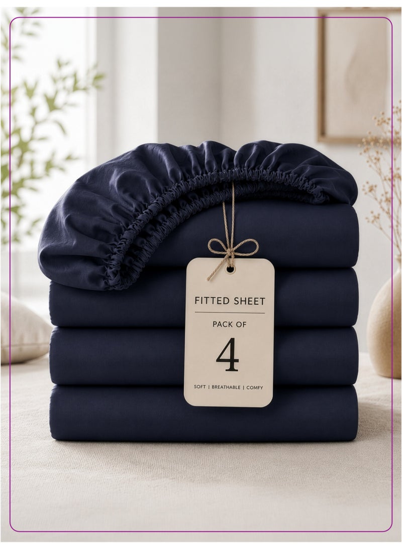 Donetella Super King Fitted Sheets 200x200 cm – Pack of 4 | OEKO-TEX Certified Brushed Microfiber | Deep Pocket with 360° All-Round Elastic | Ultra Soft, Wrinkle Resistant, Easy Care | Safe for Sensitive Skin - Image 1
